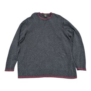 Eddie Bauer Mens Grandpacore Crew Neck Gray Sweater Cotton XXLT